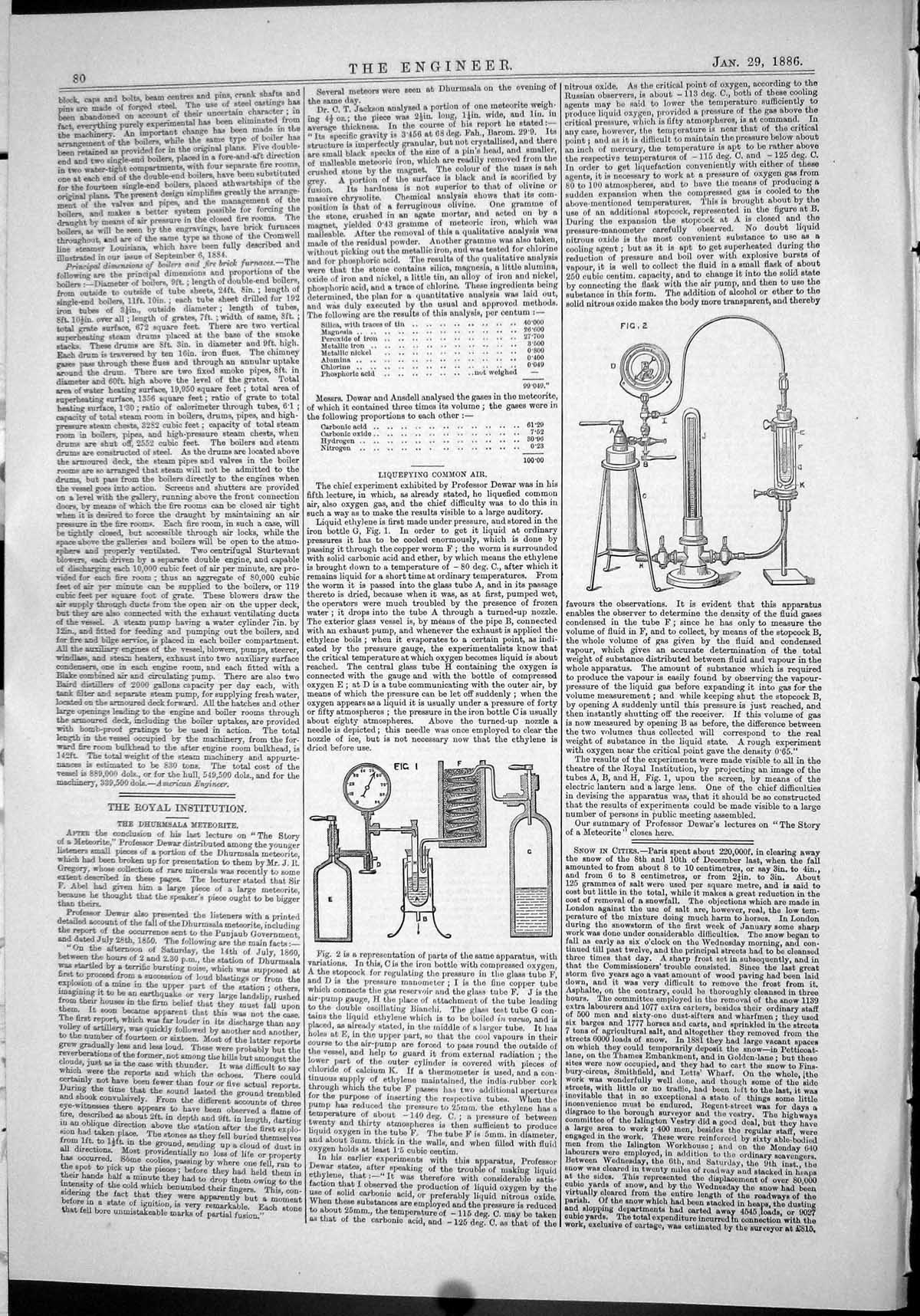 Old Engineering 1886 Liquefying Common Air Apparatus Oxygen Instrumen Victorian