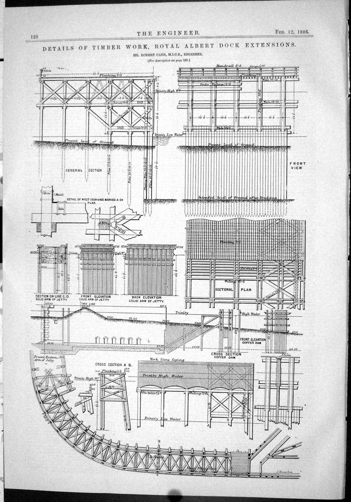 Old 1886 Details Timber Work Royal Albert Dock Extensions Robert Carr Victorian