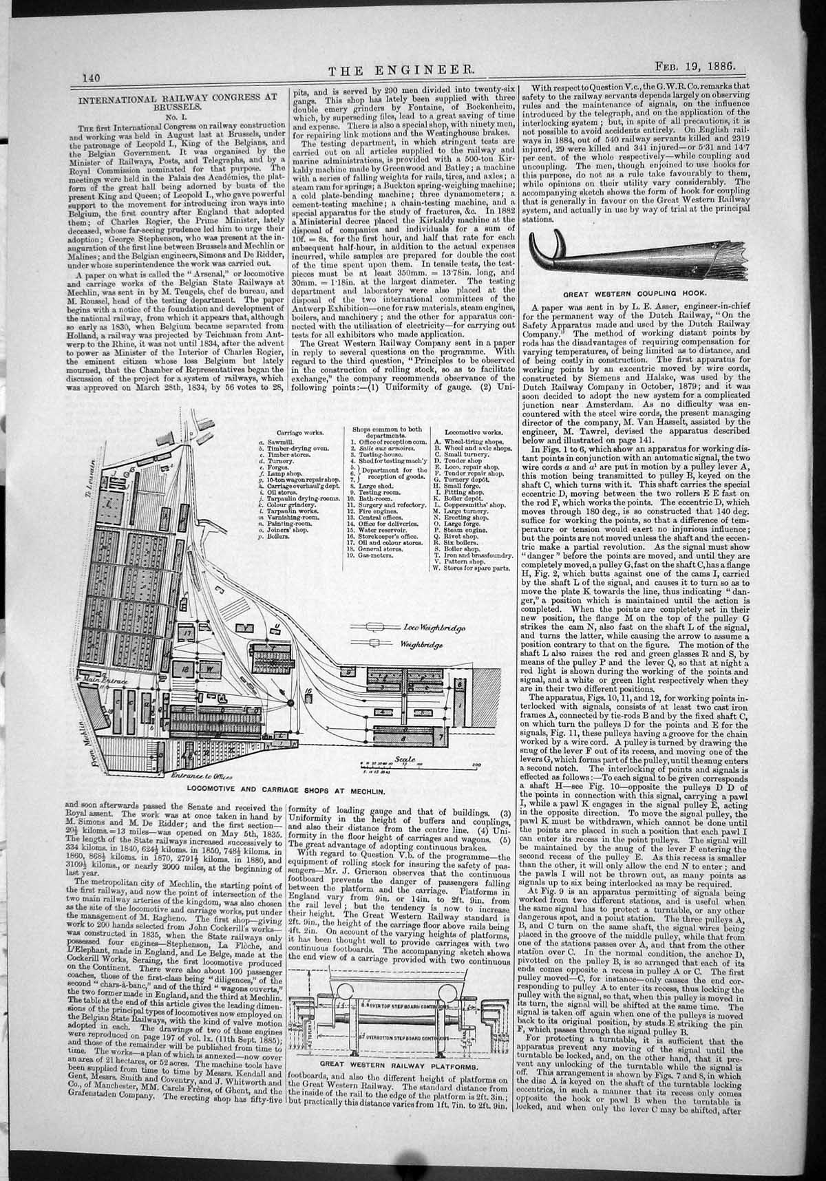 Old 1886 Locomotive Carriage Shops Mechlin Western Railway Platforms Victorian