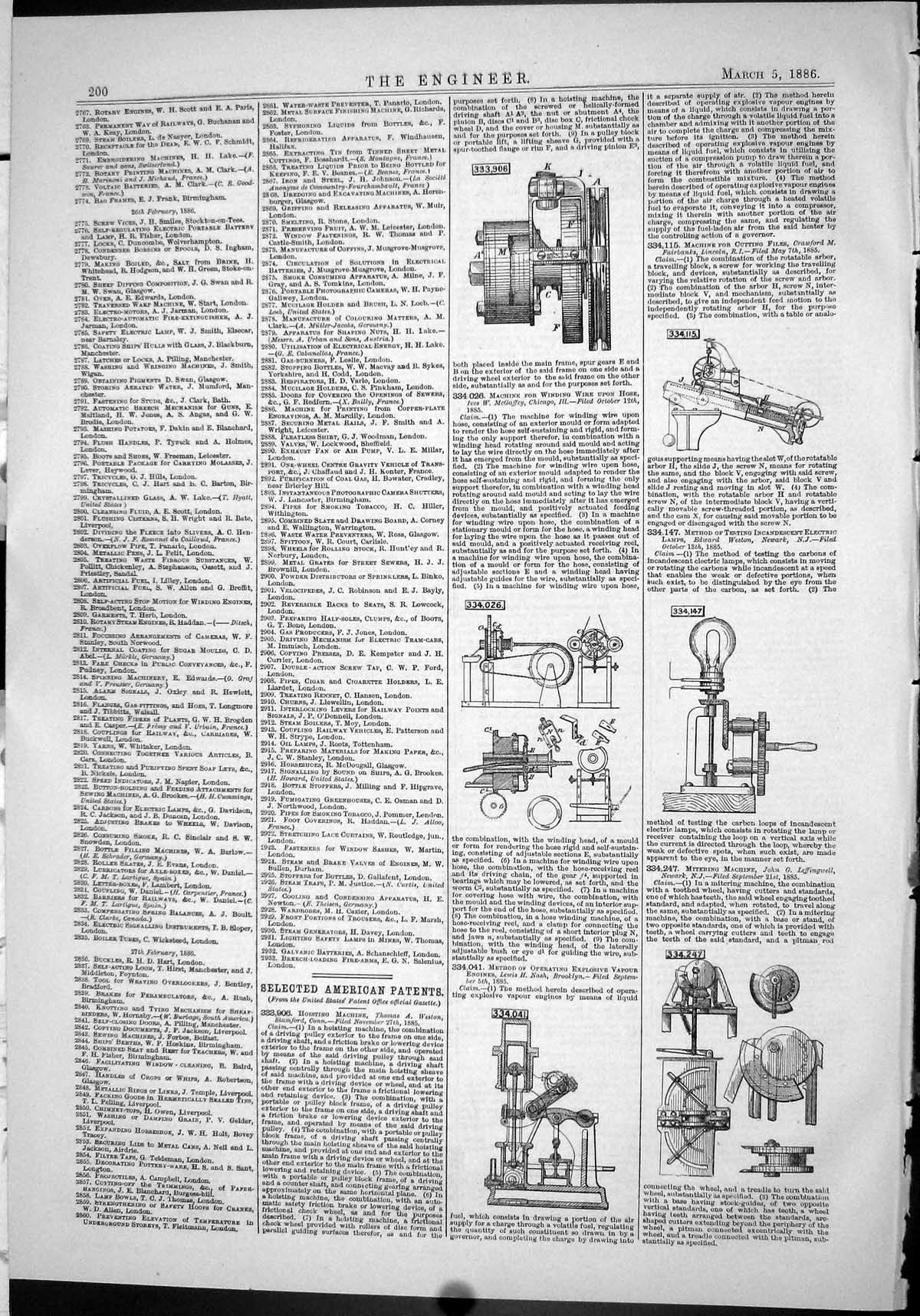 Old Engineering 1886 American Patents Weston Mcgaffey Crawford Weston Victorian