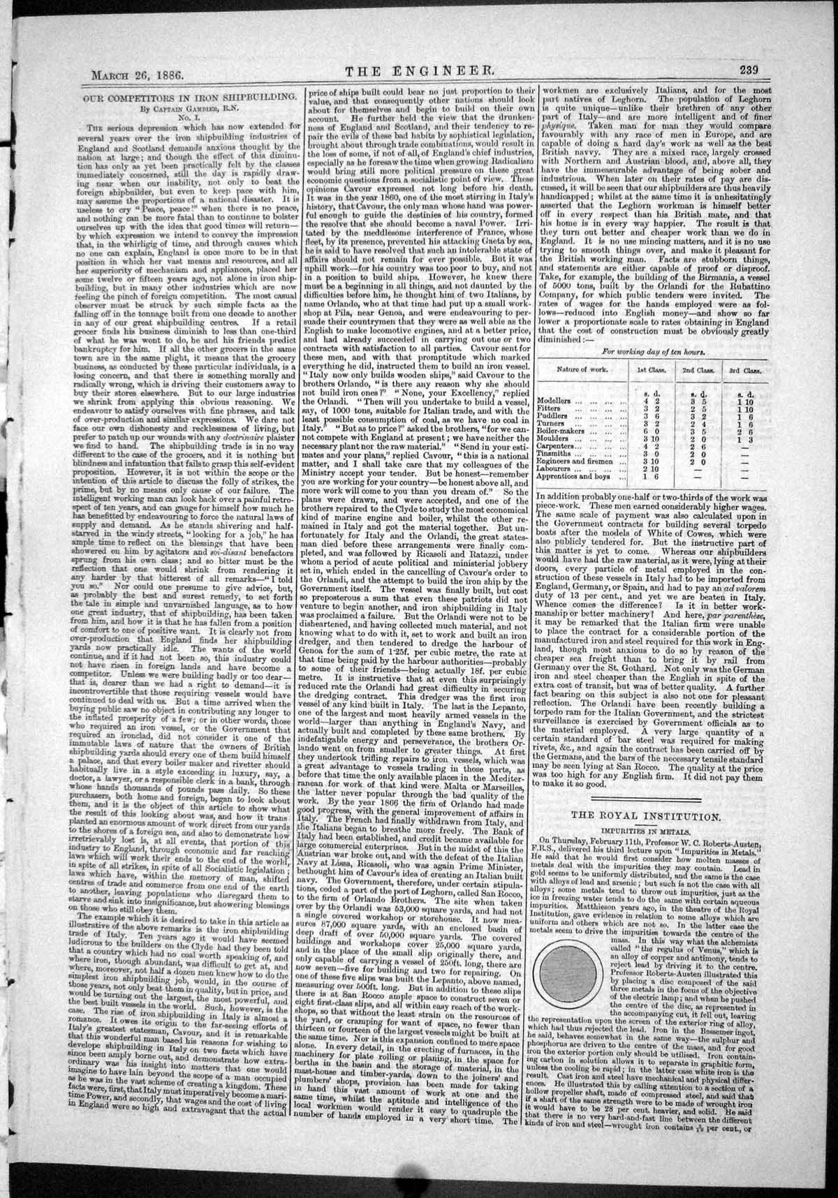 Old Print 1886 Ship Building Gambier Summers Self-Adjusting Pump-Plunger 19th