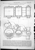 Antique Print 1886 Details Cylinder Ship S.S. Coot Triple Expansion Engines
