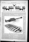 Antique Old Print 1886 Built Up Crank Shaft S.S. Coot Thrust Block Valve Gear