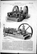 Old Engineering 1886 Compound Electric Light Engine Galloway Machiner Victorian