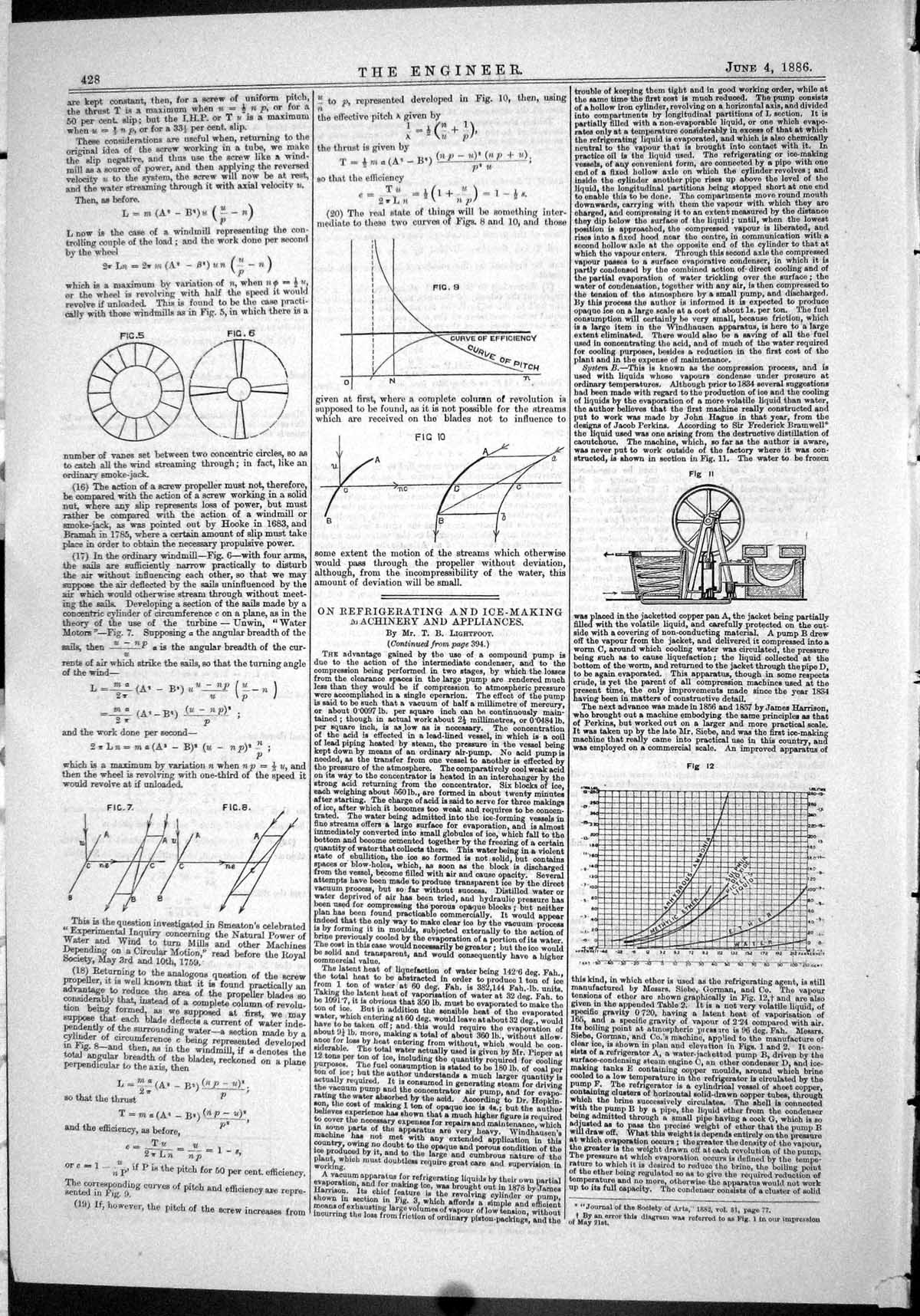 Antique Old Print 1886 Refrigerating Ice-Making Machinery Appliances Diagrams