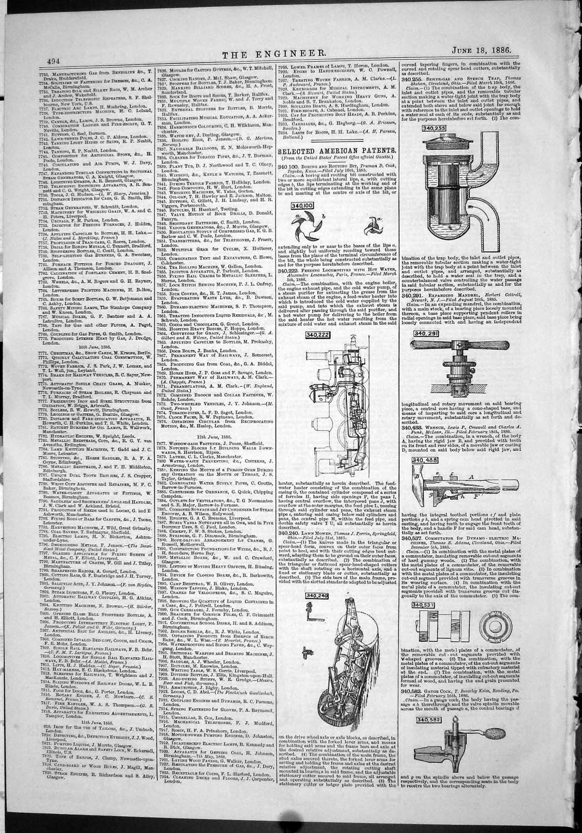 Antique Old Print 1886 American Patents Lawn Mower Perrin Shehan Newark Funk