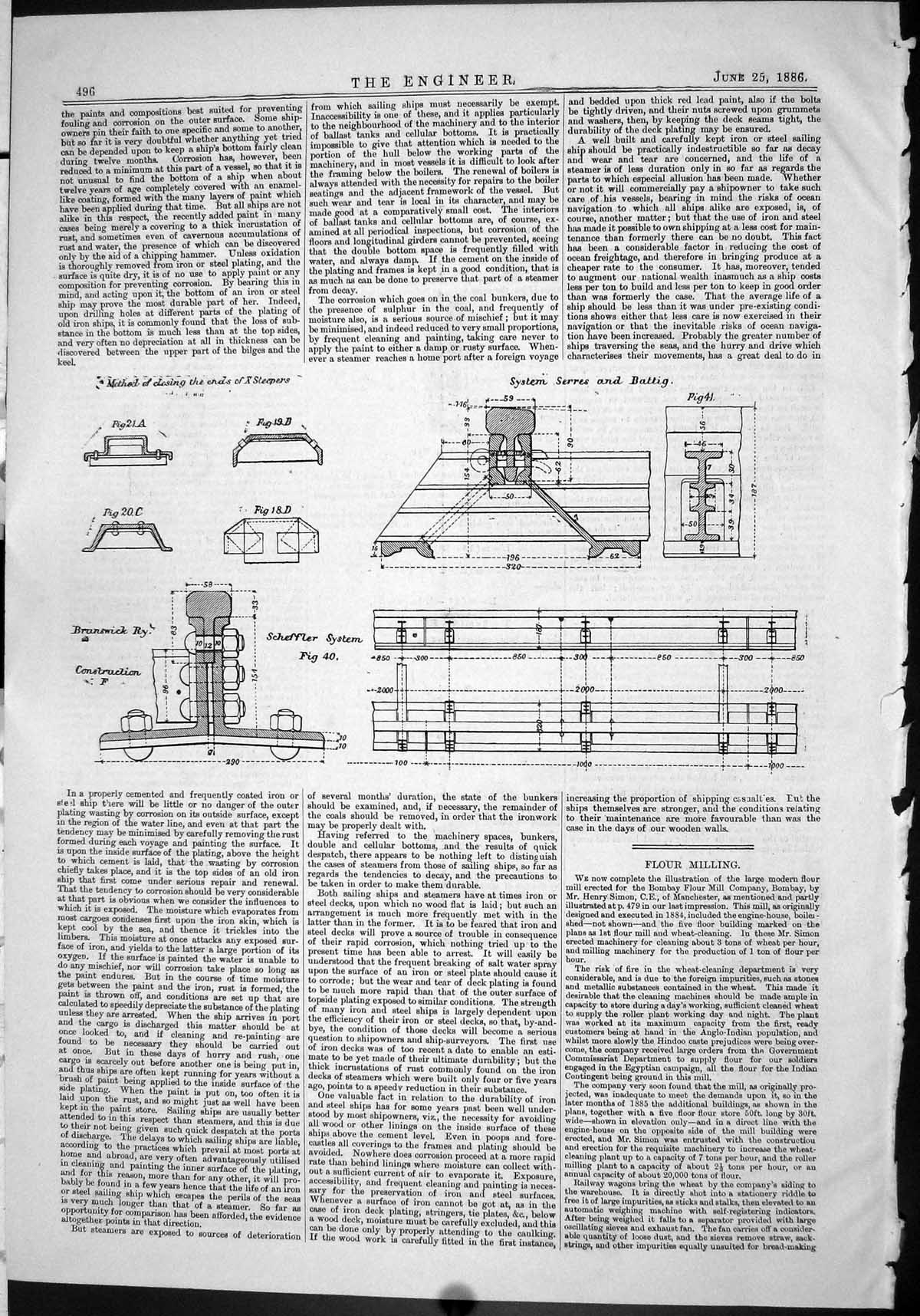 Old Engineering 1886 Metal Sleepers Germany Railway System Serres Bat Victorian