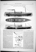 Old 1887 Light Draught River Steamer Edwards Symes Rudder Destructor Victorian