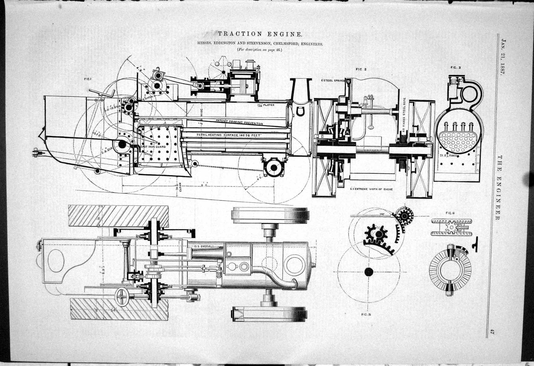 Old 1887 Traction Engine Railway Train Eddington Steevenson Chelmsfor Victorian