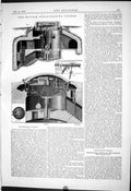 Old Antique Print Engineering 1887 Mougin Disappearing Turret Machinery 19th