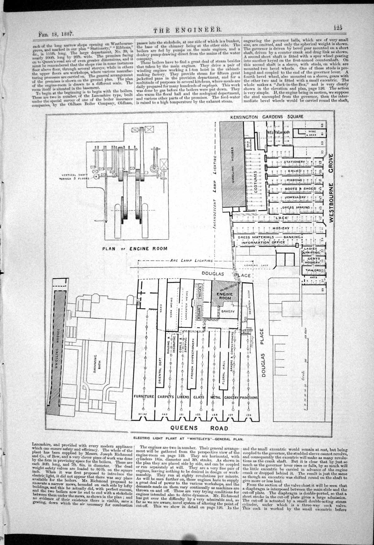 Old 1887 Electric Light Plant Whiteley General Plan Richmond Valve Ge Victorian