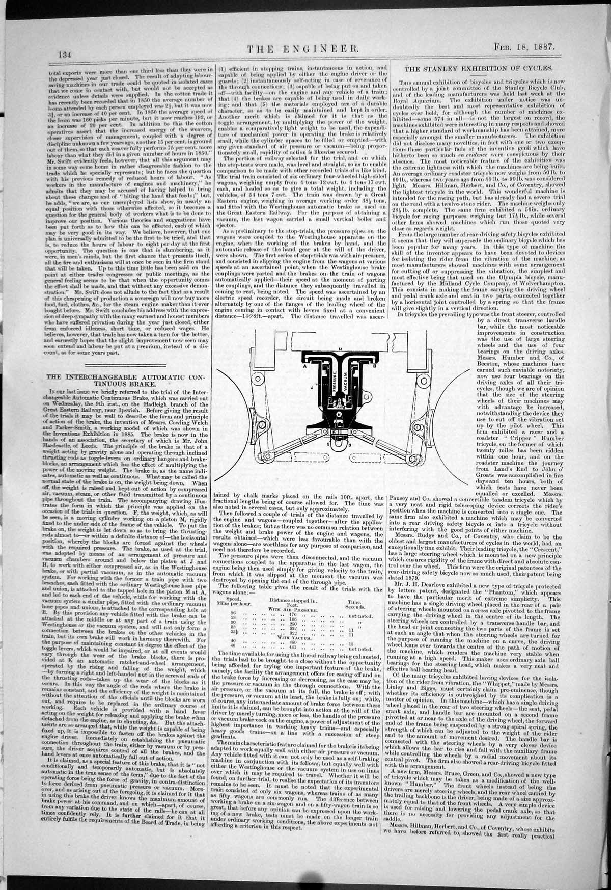 Old Engineering 1887 Interchangeable Automatic Continuous Brake Appar Victorian