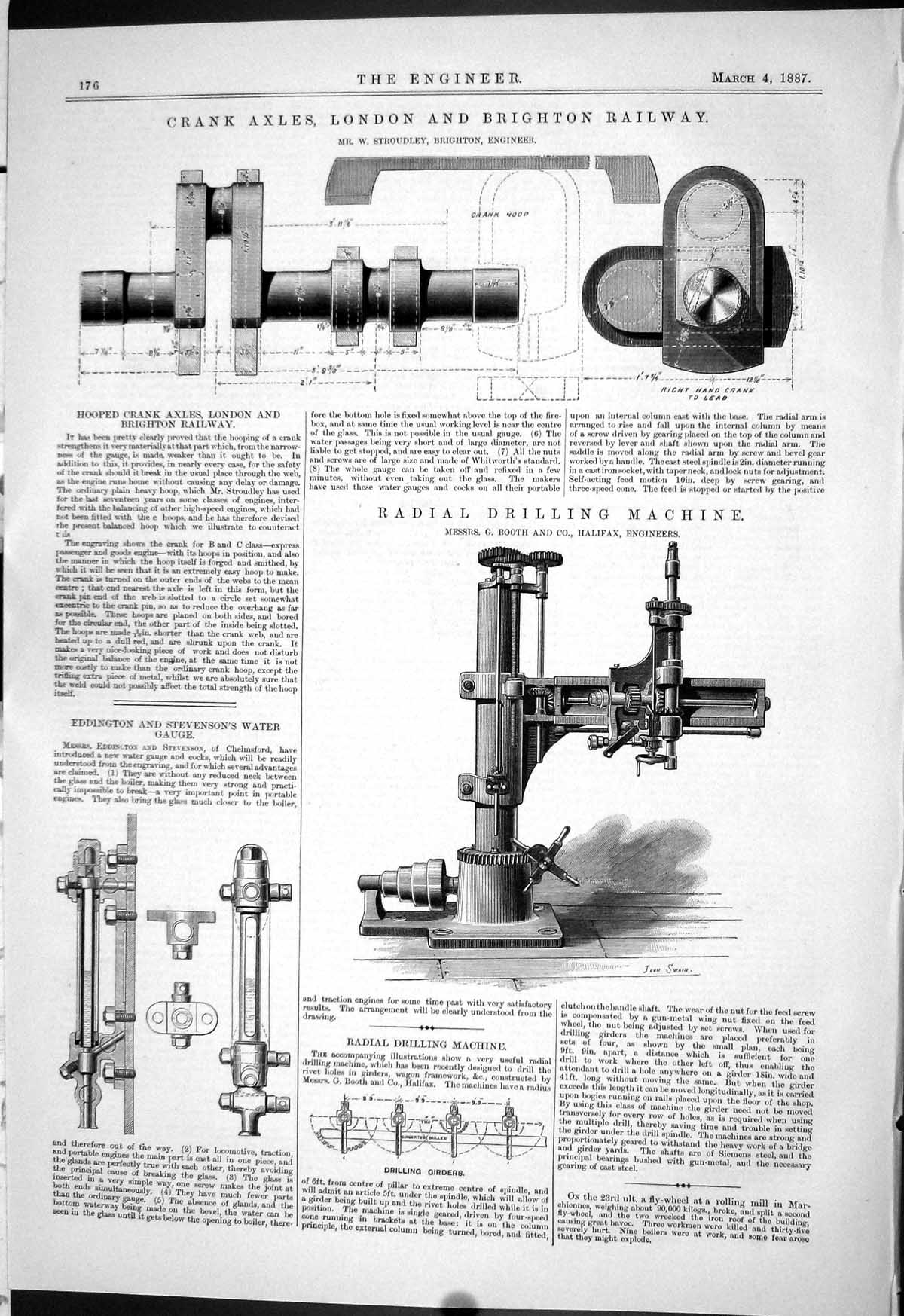 Old 1887 Crank Axles London Railway Stroudley Booth Drilling Eddingto Victorian