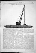 Old Engineering 1887 Twenty-Ton Floating Crane Appleby Brothers Londo Victorian