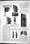 Old Print 1887 Power Hammers Wild Chadderton Carre Pump Pile Bracing Pier 19th