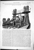 Old Print 1887 Manchester Exhibition Electric Light Engines Mather Platt 19th