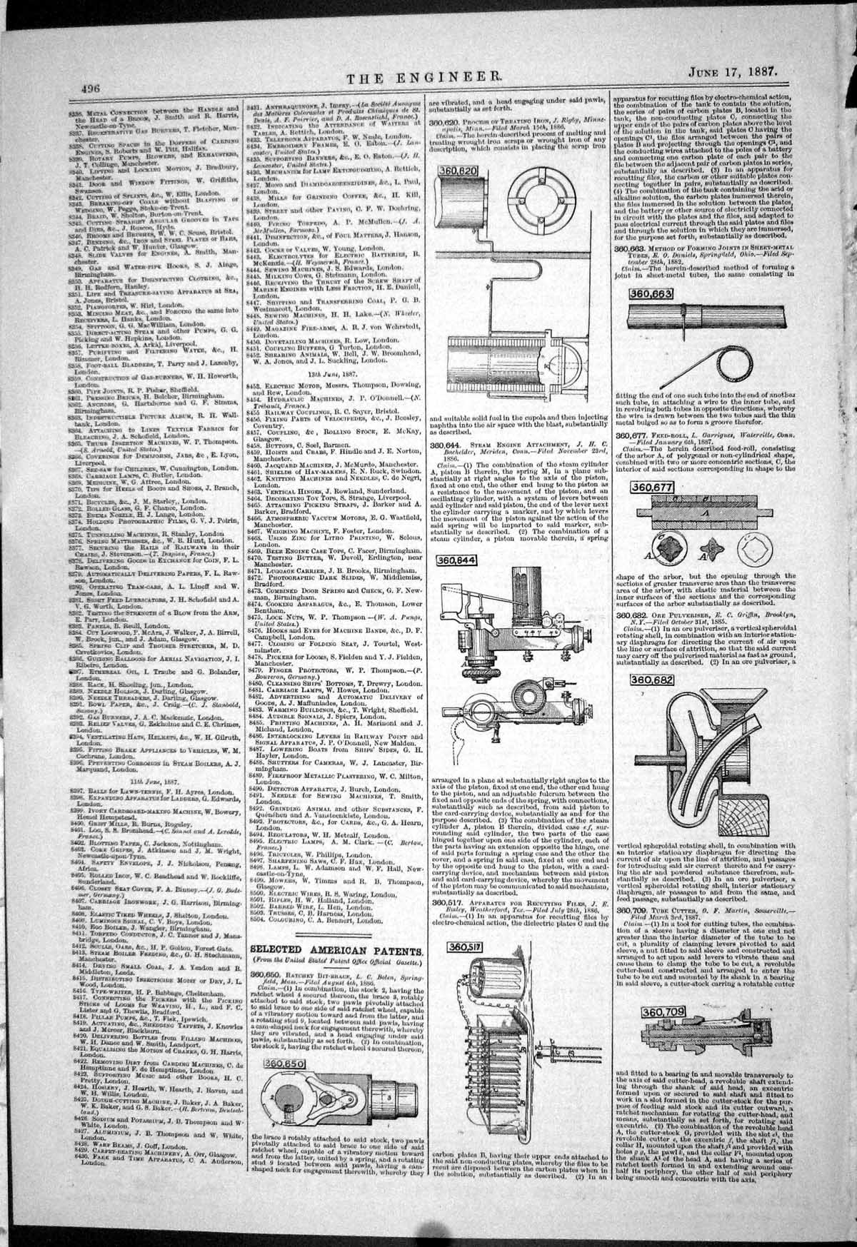 Old 1887 American Patents Bolen Martin Bachelder Garriguea Steam Engi Victorian