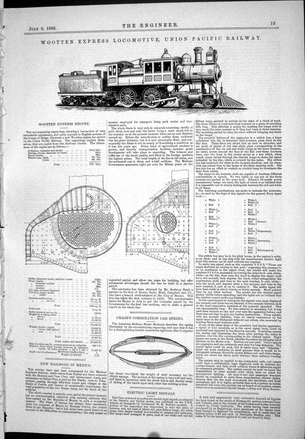 Old 1888 Wotten Express Locomotive Union Pacific Railway Train Chase Victorian