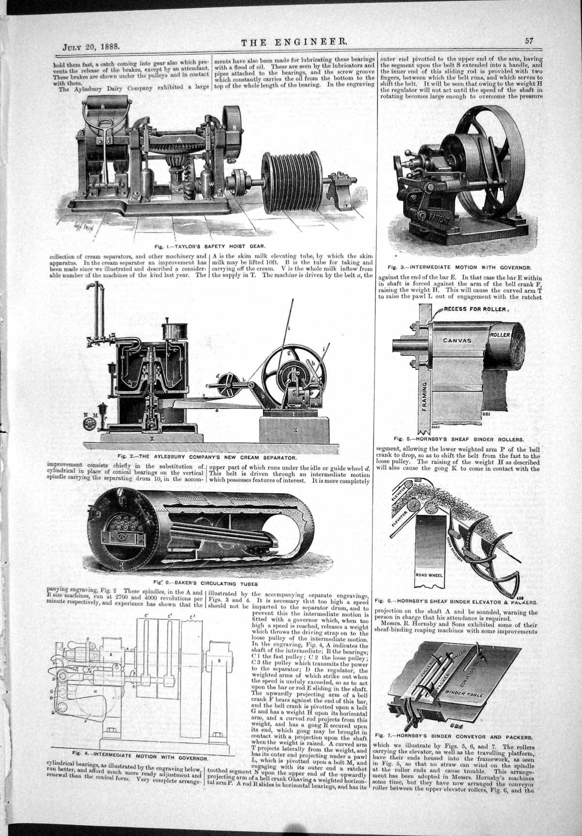 Old 1888 Taylor'S Safety Hoist Gear Bakers Tubes Aylesbury Separator Victorian
