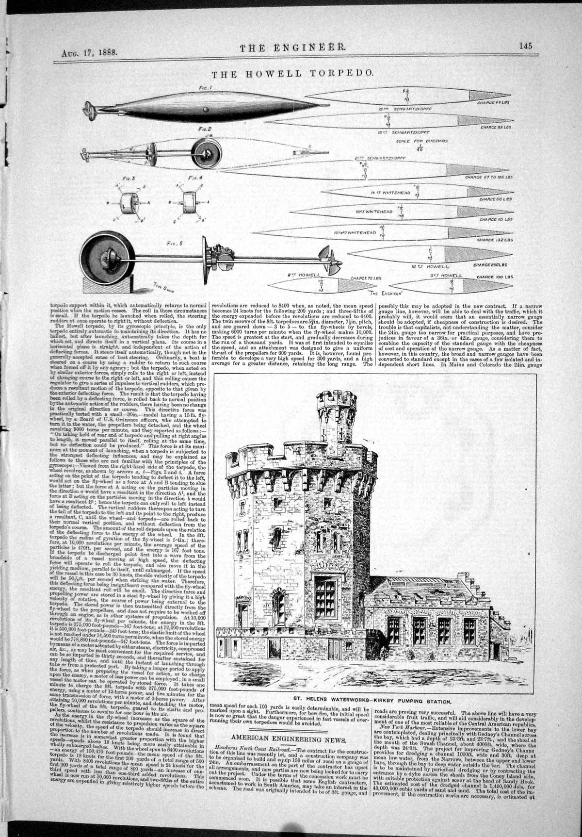 Old 1888 Howell Torpedo St. Helen'S Waterworks Kirkby Pumping Station Victorian