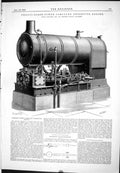 Antique Old Print 1888 Twenty-Horse Power Compound Undertype Engine Ransomes