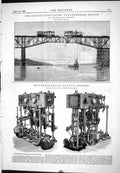 Old 1888 Cantilever Poughkeepsie Bridge Launch Engines Welch Machiner Victorian