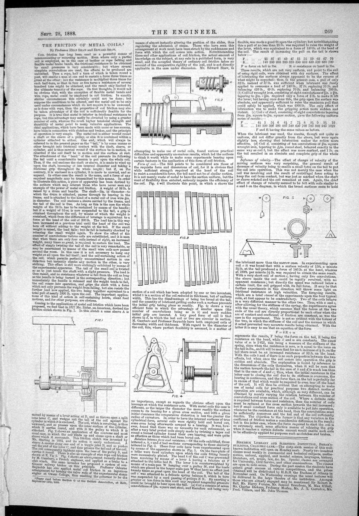 Old 1888 Diagrams Friction Metal Coils Propulsion Ships Air Propeller Victorian