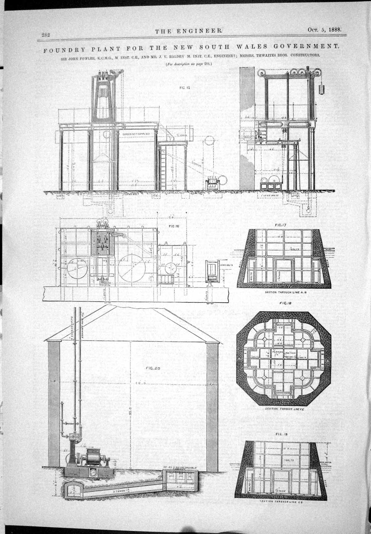 Old *6026 1888 Foundry Plant Australia Government John Fowler Baldry