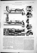 Antique Old Print 1888 Engineering Sewage Sludge Pump Machinery Oke London 19th