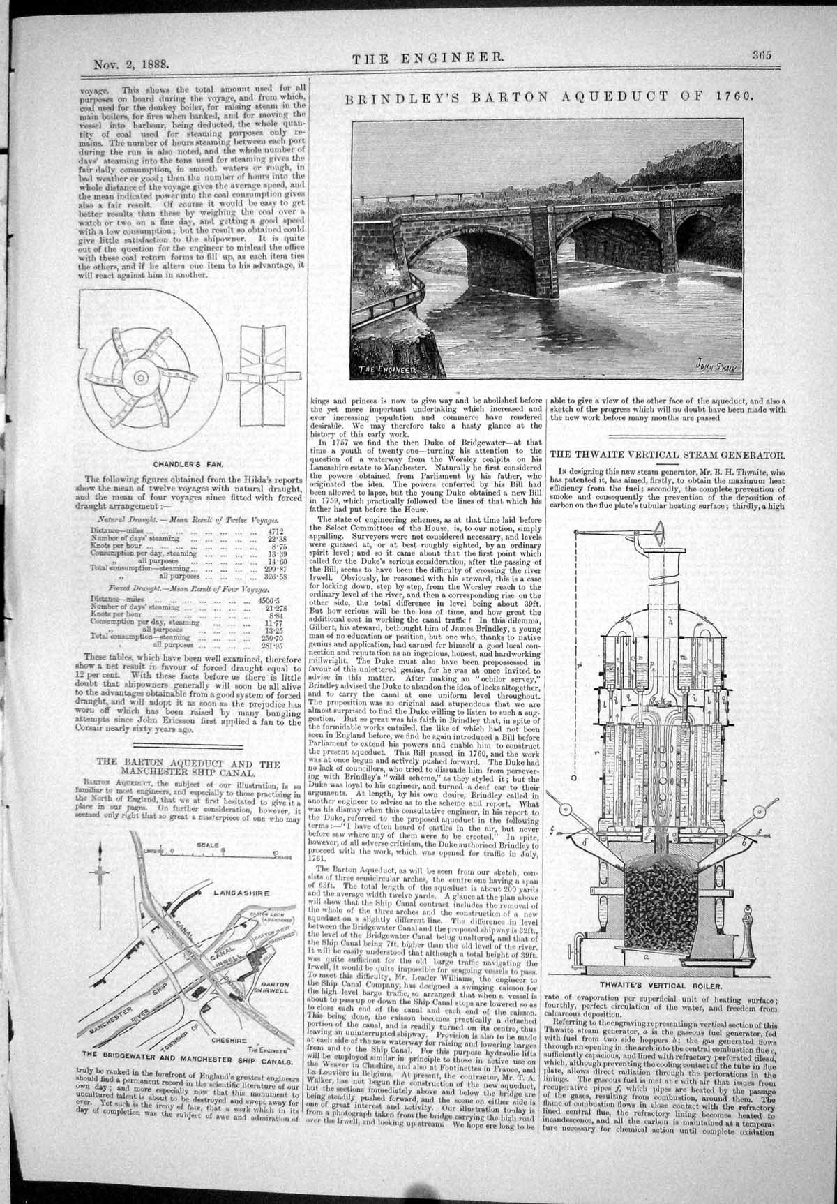 Old 1888 Brindley'S Barton Aqueduct Thwaite Vertical Steam Generator Victorian