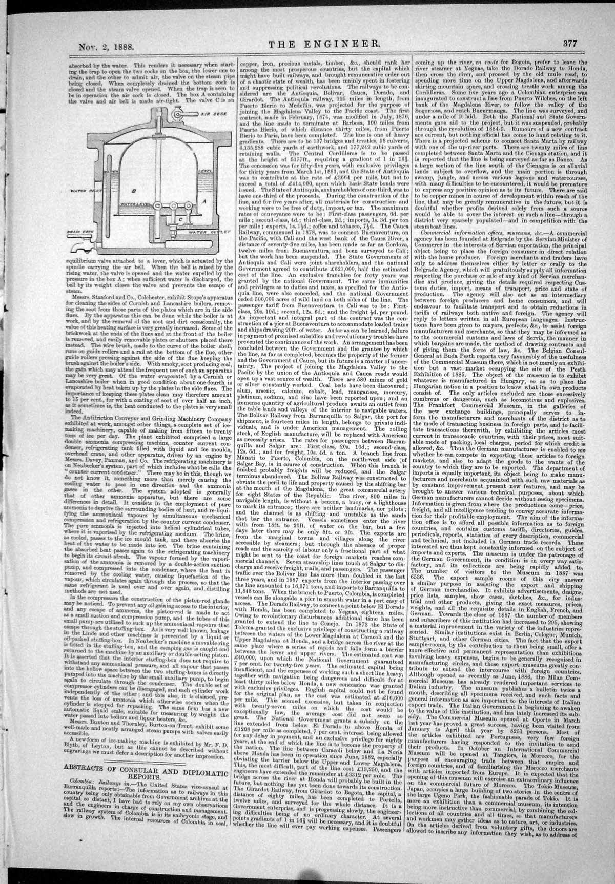 Antique Print 1888 Brewing Trades Exhibition Pike Machine Cylinder Rollers 19th