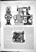 Antique Old Print 1888 Machine Tools Railway Works Swindon Greenwood Band Saw