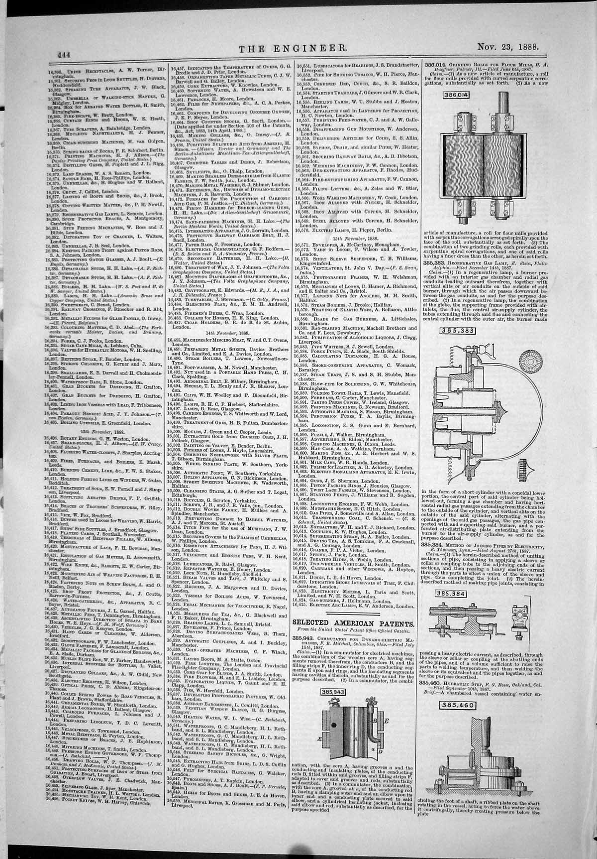 Old 1888 Engineering Selected American Patents Instruments Machinery Victorian