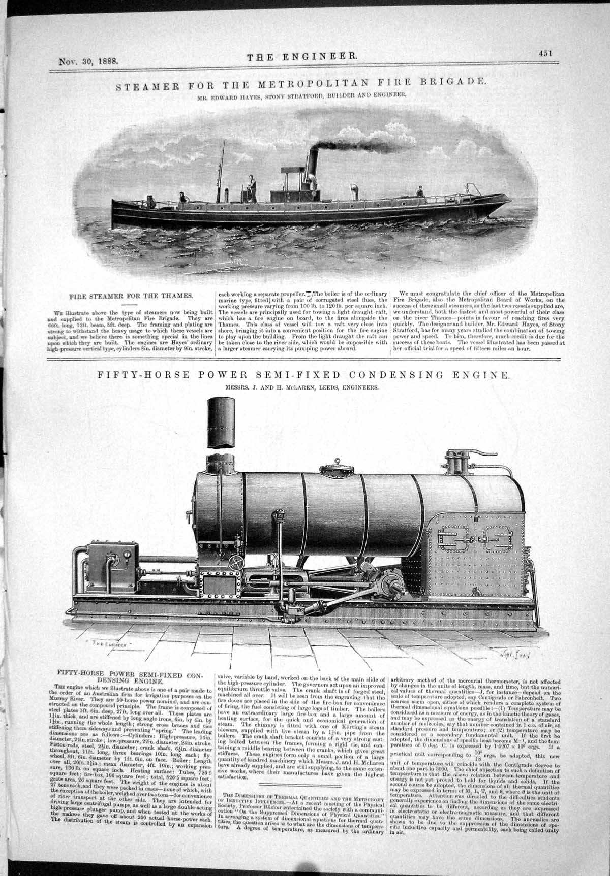 Old 1888 Ship Metropolitan Fire Brigade Condensing Engine Quaker Dam Victorian