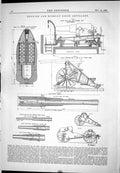 Old Print 1888 English Russian Siege Artillery Gun Carriage Diagrams Plan 19th