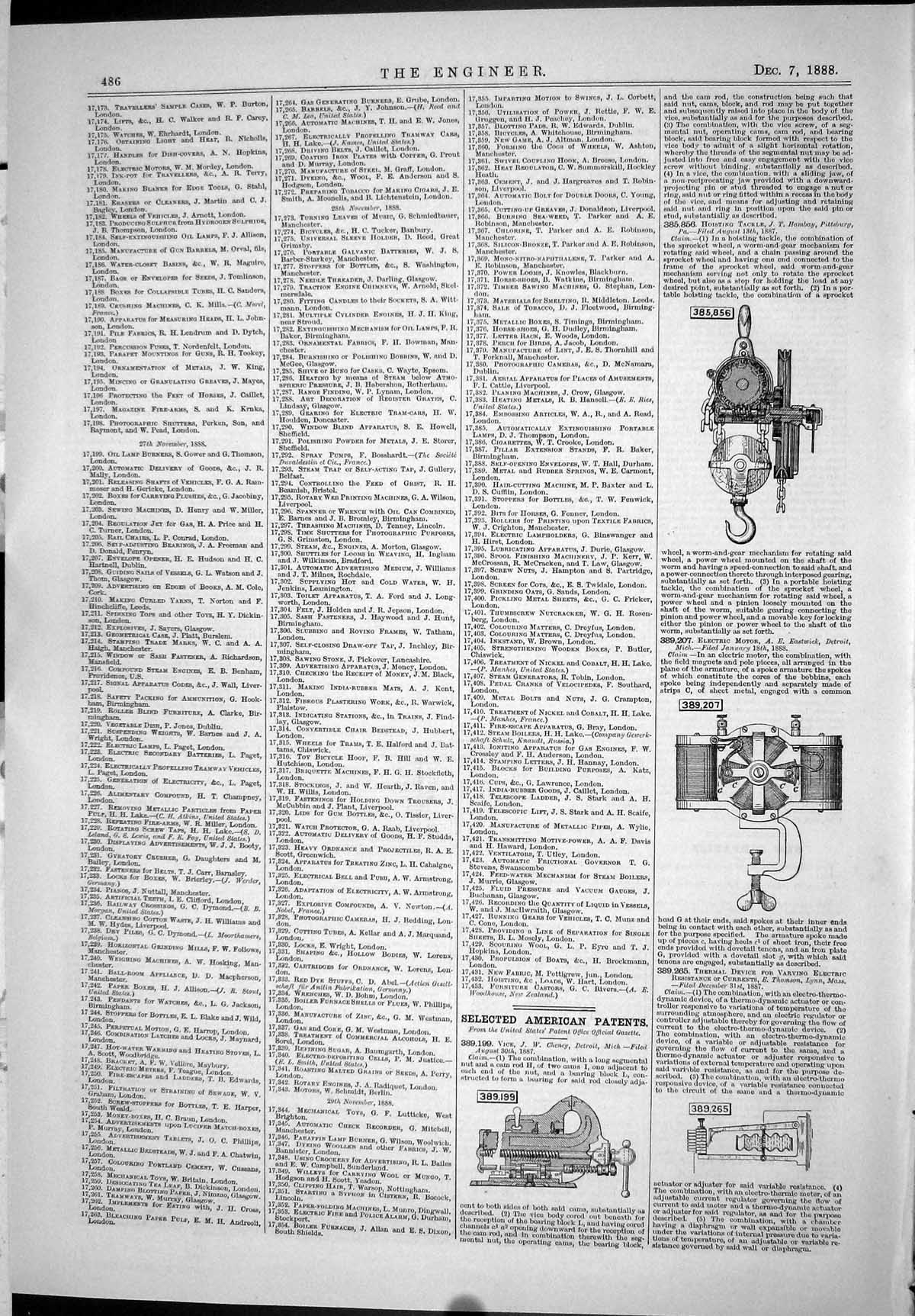 Old 1888 Engineering Selected American Patents Machinery Instruments Victorian