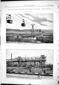 Old Print 1888 Otto Wire Ropeway Gottesegen Colliery Silesia Railway Cart 19th
