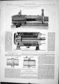 Old Print Horizontal Corliss Engine John Cochrane 1889 Archer Drain-Pipe 19th