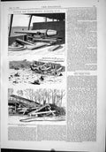 Old Print 1889 Burst Cast Steel Rifled Gun War Weapons Smith Steven Pump 19th