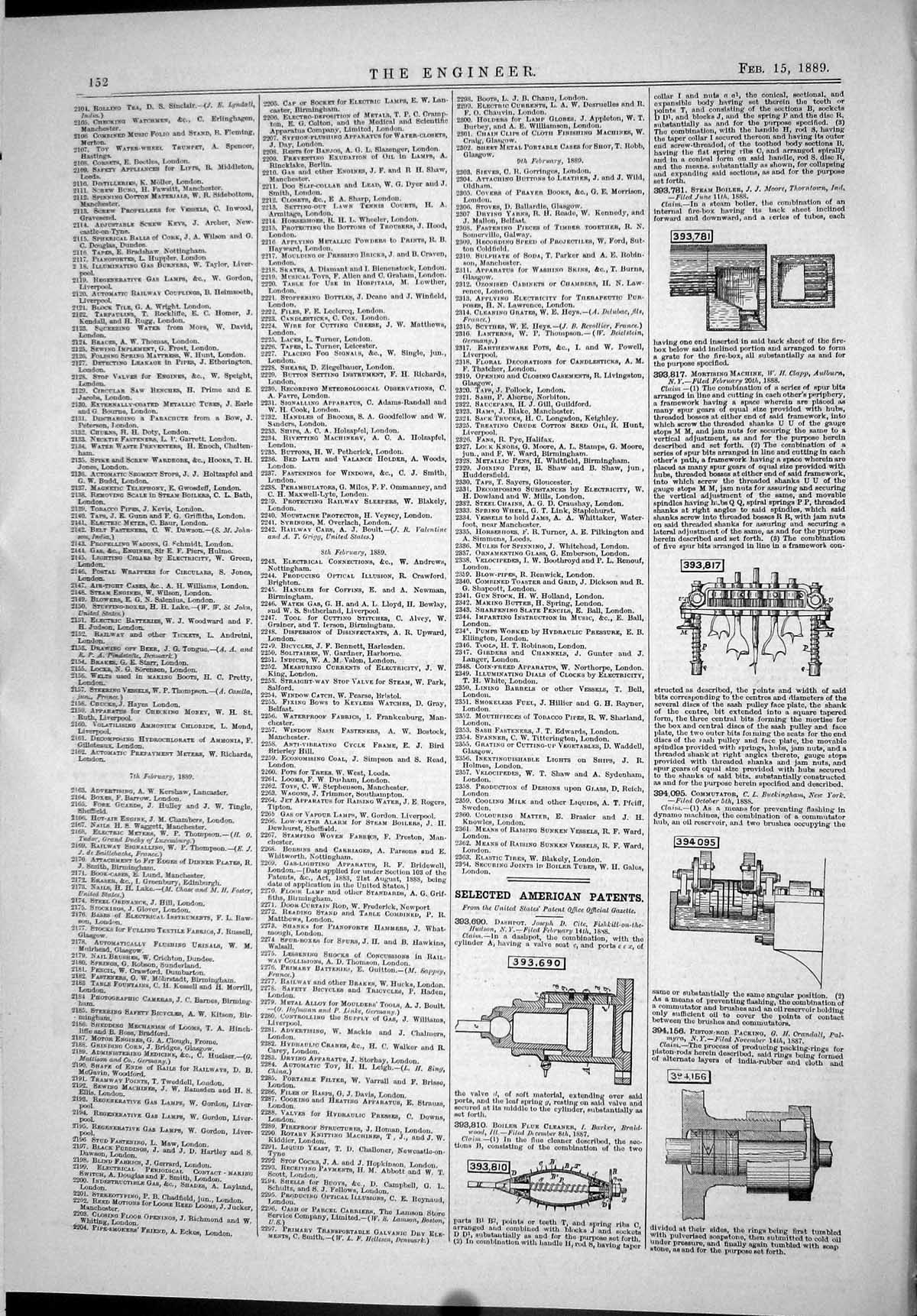 Old 1889 American Patents Joseph Barker Moore Boilers Clapp Crandall Victorian