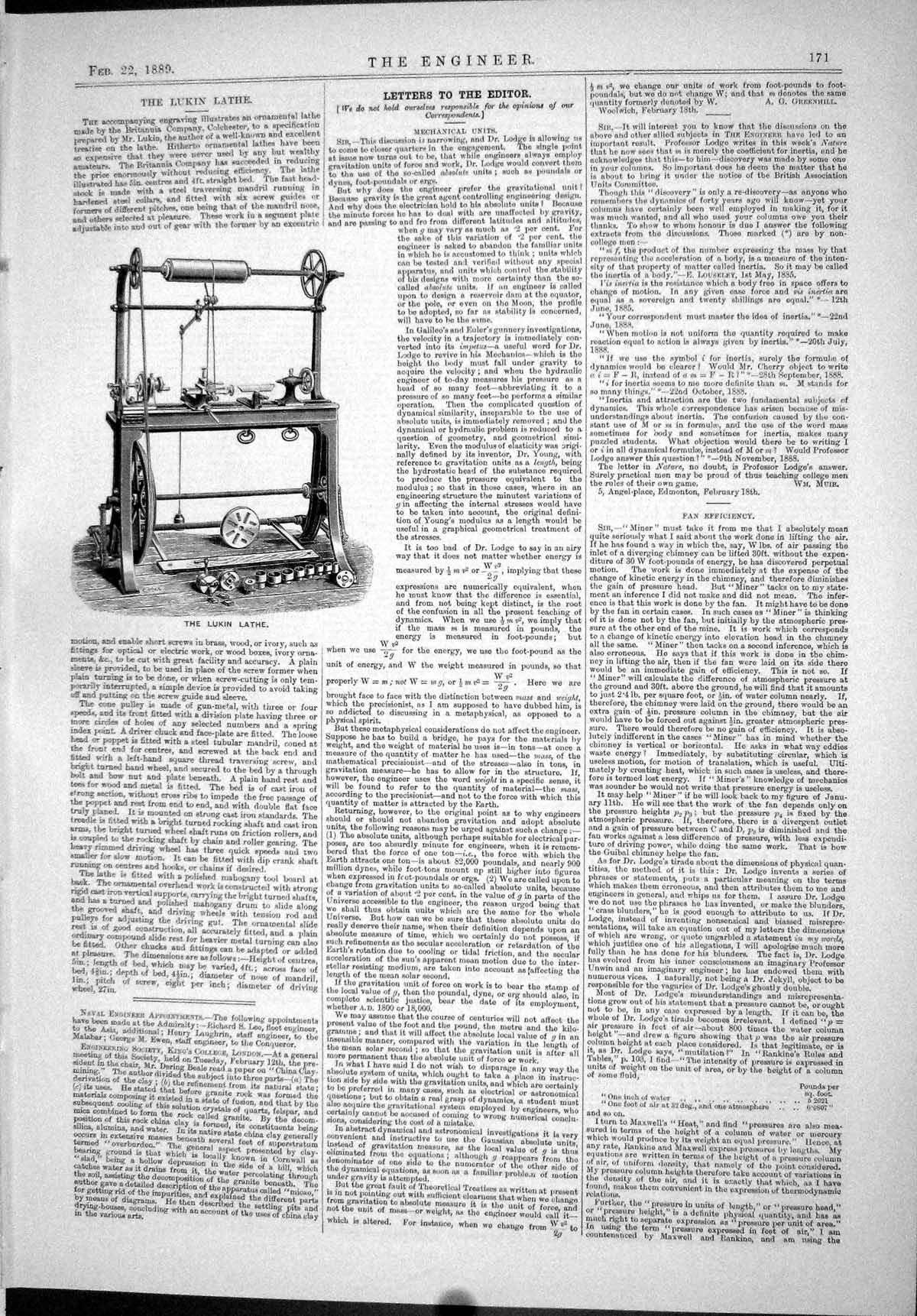 Old 1889 Engineering Lukin Lathe Machinery Britannia Company Colchest Victorian