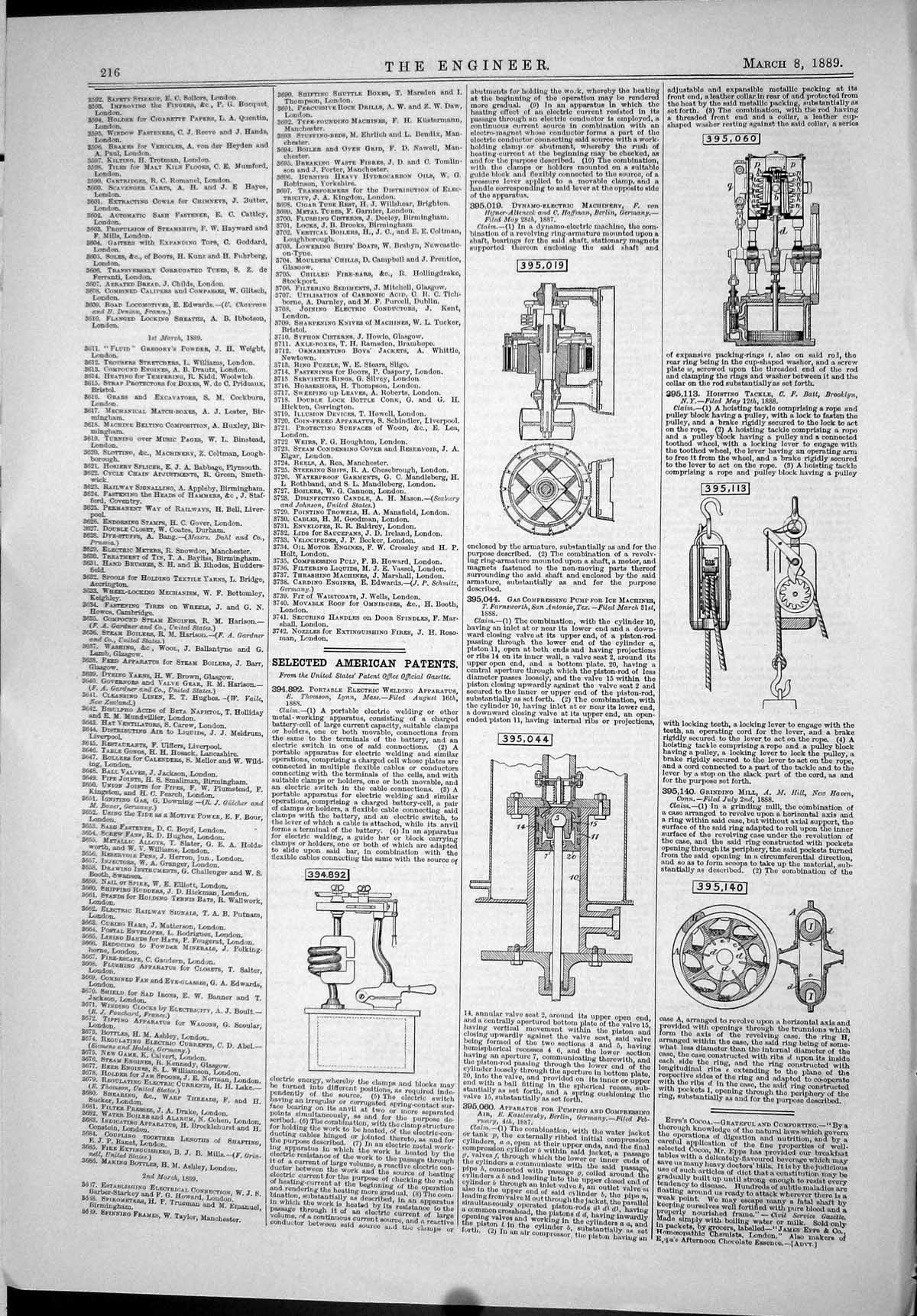 Old 1889 American Patents Thomson Farnsworth Mill Hill Batt Machinery Victorian