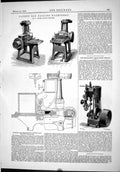 Antique Old Print 1889 Patent Box Nailing Machinery Hodges Richardson Engine