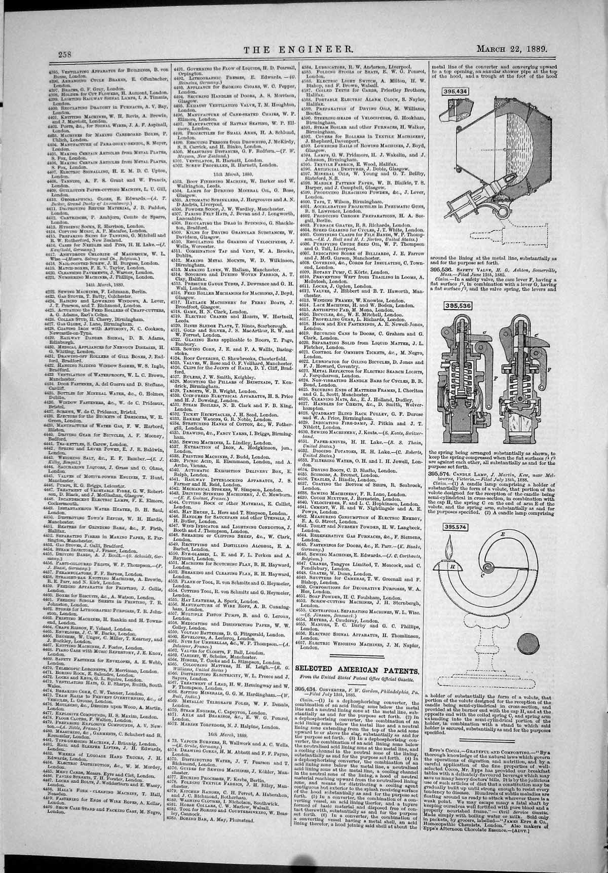 Old American Patents 1889 Convertor Gordon Safety Valve Ashton Martin Victorian