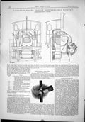 Old 1889 Train Engine Italian Mediterranean Railway Frescot Blow-Pipe Victorian