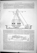 Antique Old Print 1889 Large Rope Closing Machine Compound Wire Cable Making