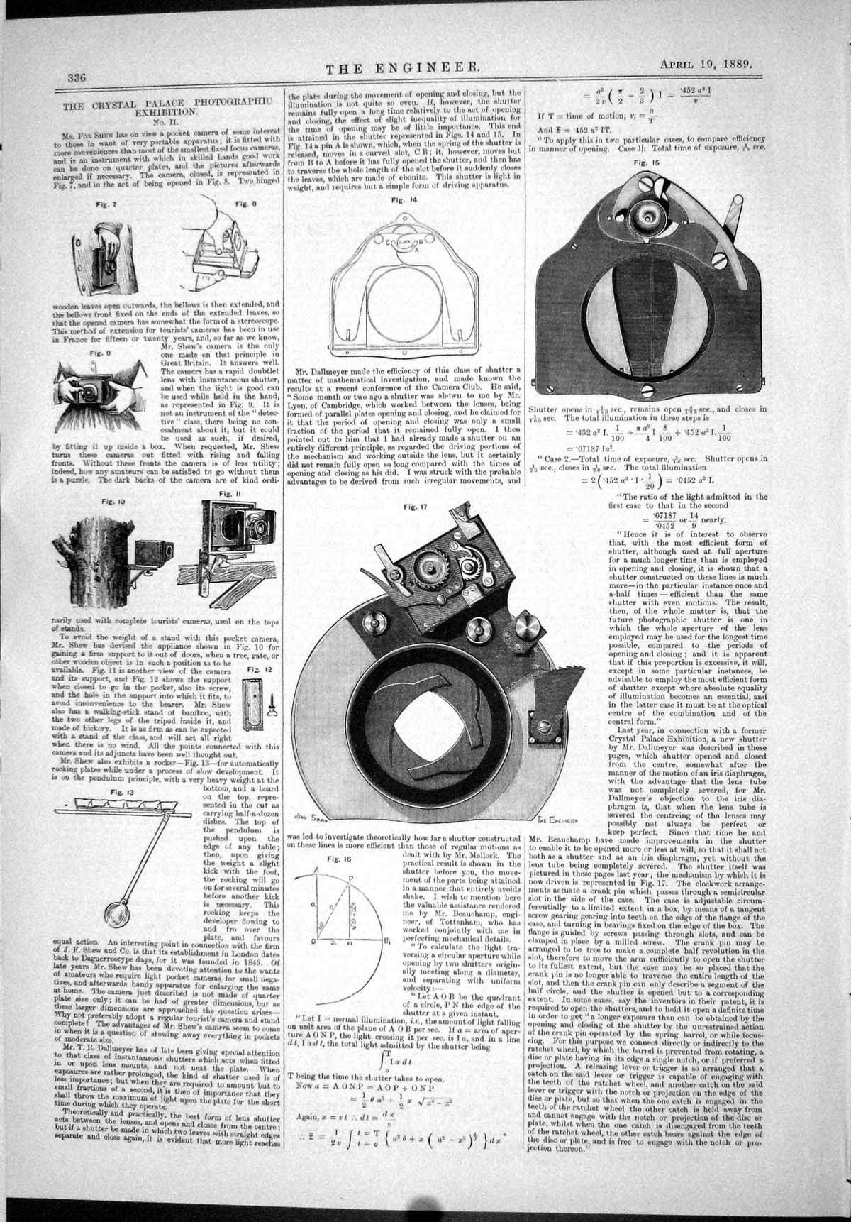 Old 1889 Engineering Crystal Palace Photographic Exhibition Instrumen Victorian