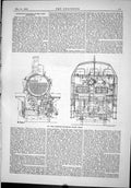 Antique Print 1889 Paris Exhibition Six-Coupled Belgian Train Engine Frame 19th