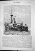 Antique Old Print 1889 Engineering Bow Her Majesty Ship Benbow British Navy