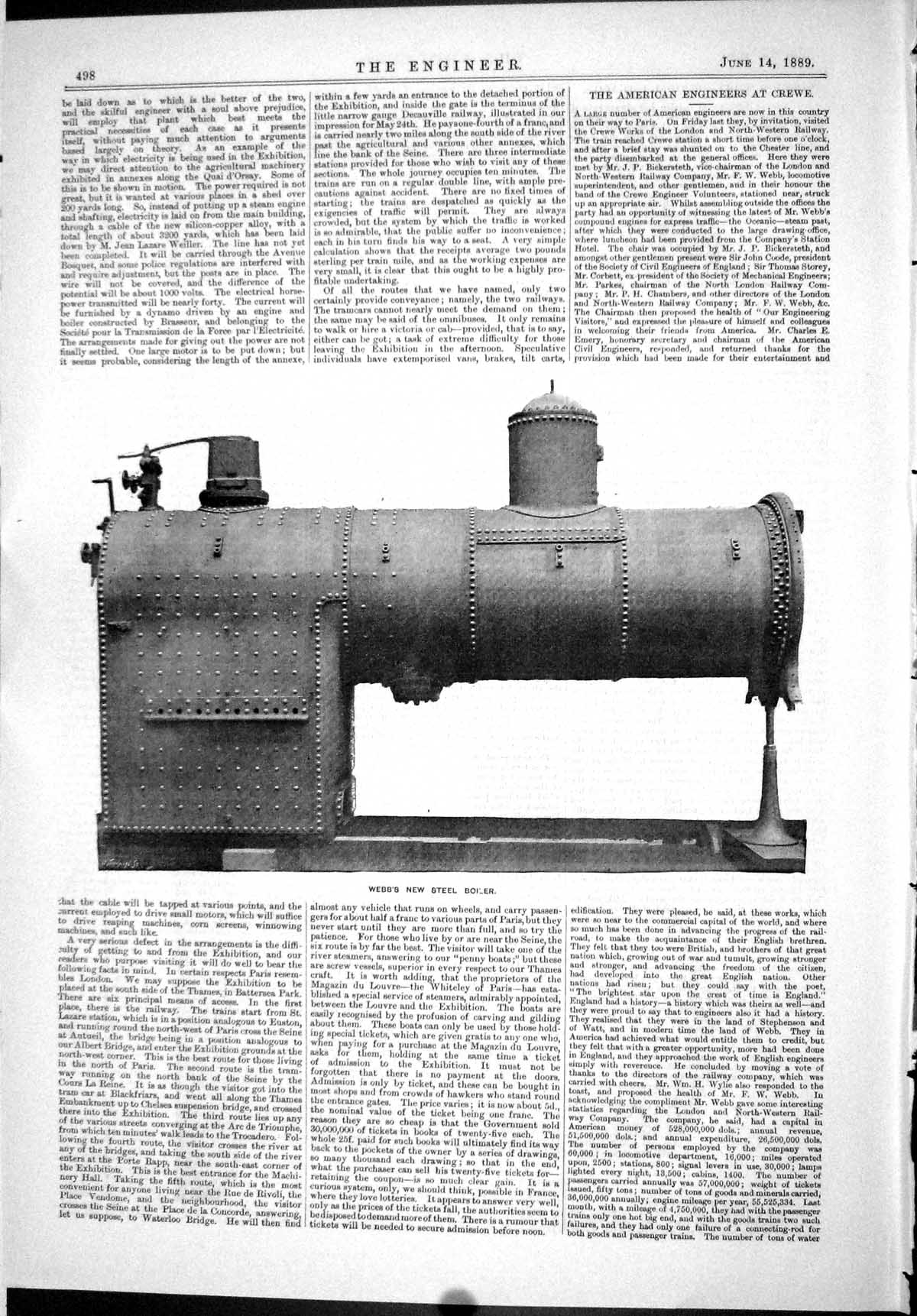 Antique Old Print 1889 Engineering Webb New Steelboiler Machinery Photograph